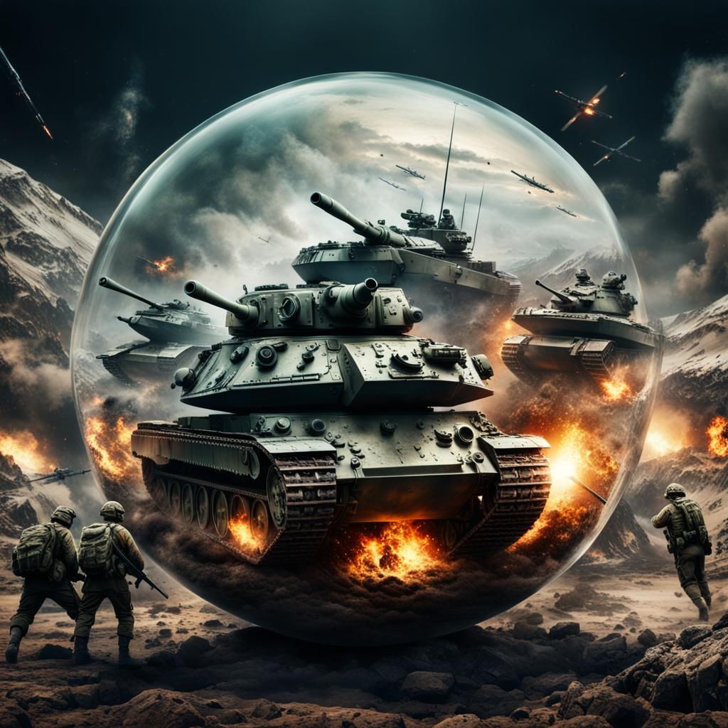 Modern War in Glass Ball: Digital Matte Painting