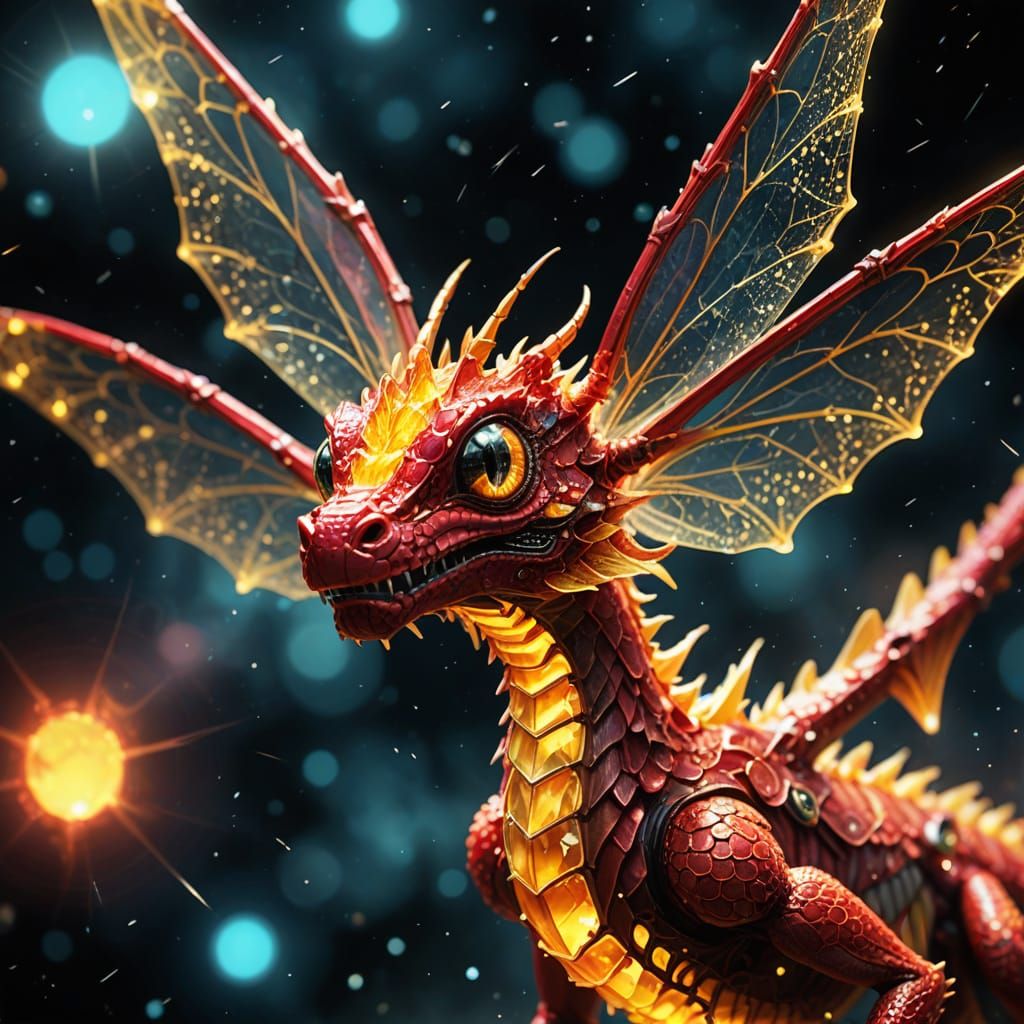 Sparkling Crystal Dragon in Cosmic Radiance