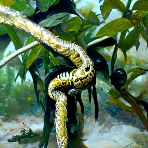 Surreal Snake-Spider Hybrid in Oil Painting Style