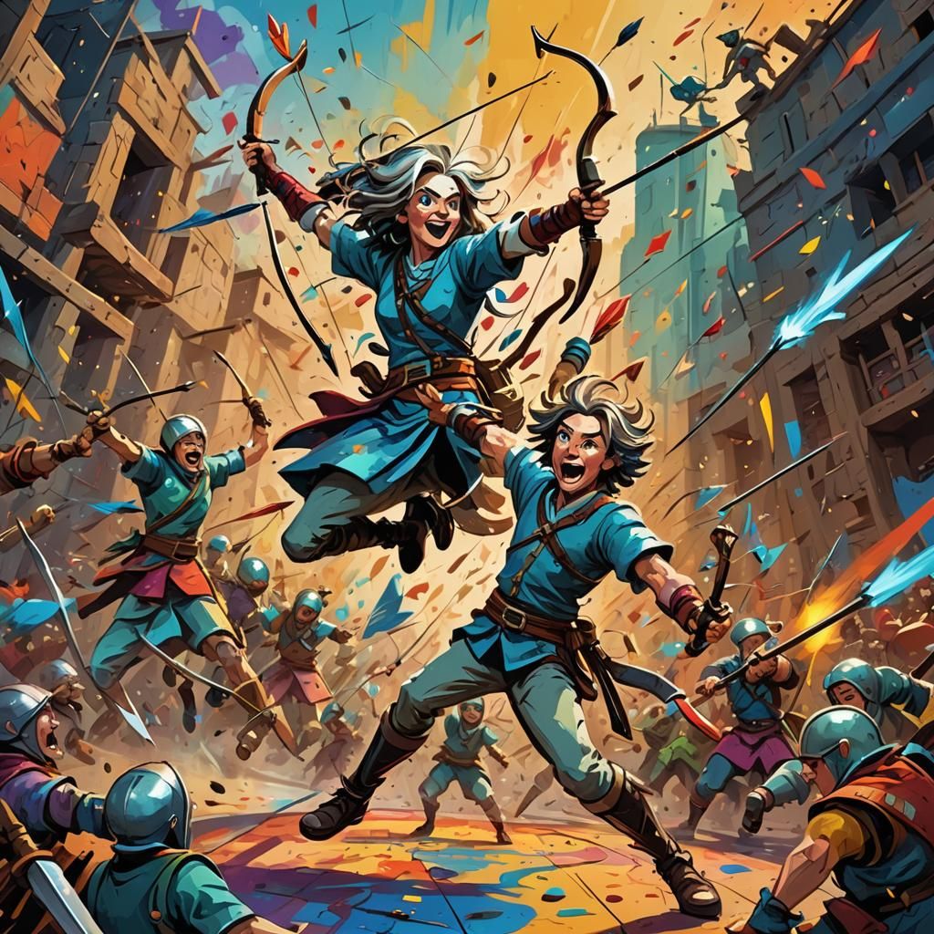 Dynamic Ragdoll Archers in Comic Battle