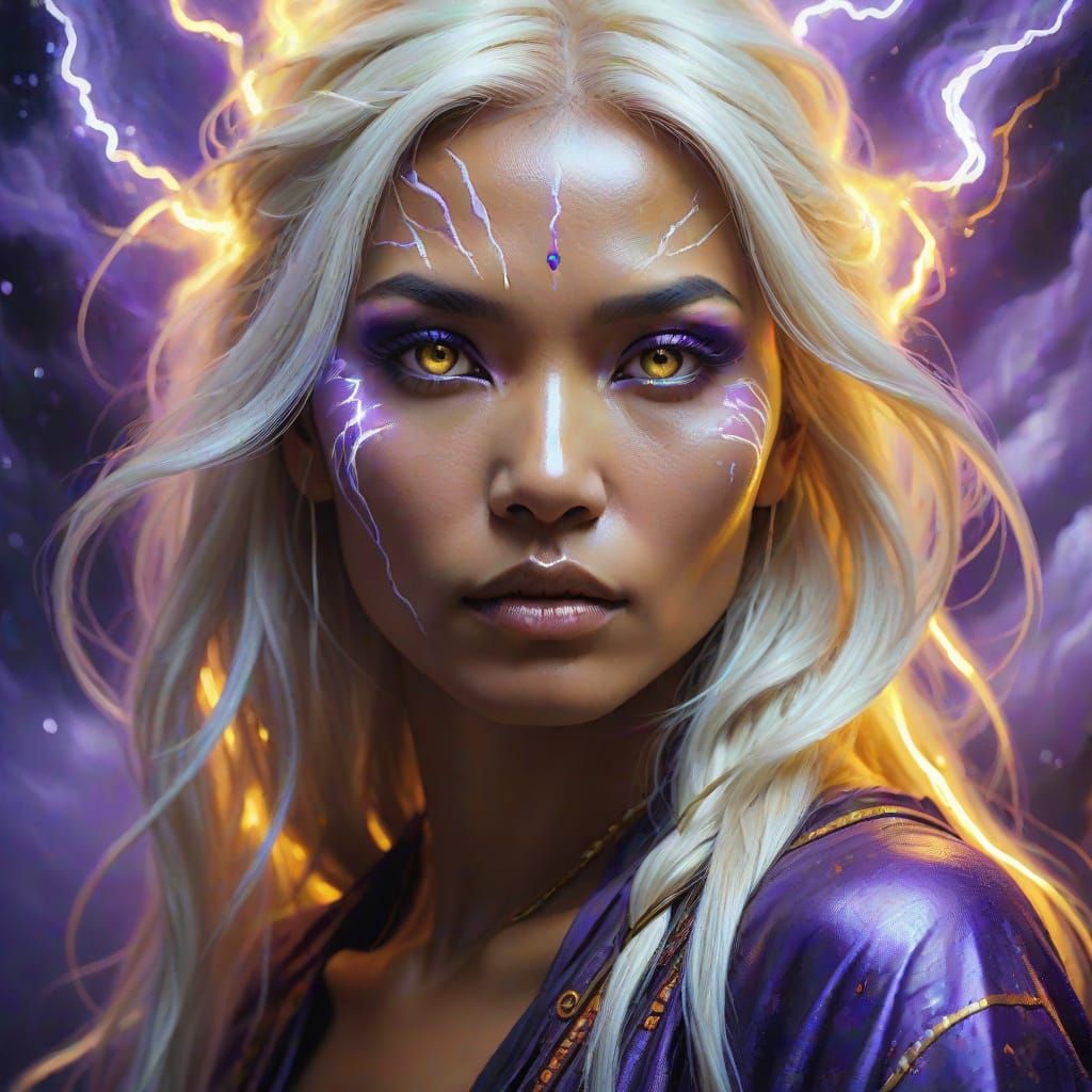 Native American and Chinese Beauty in Vibrant Surreal Fantas...