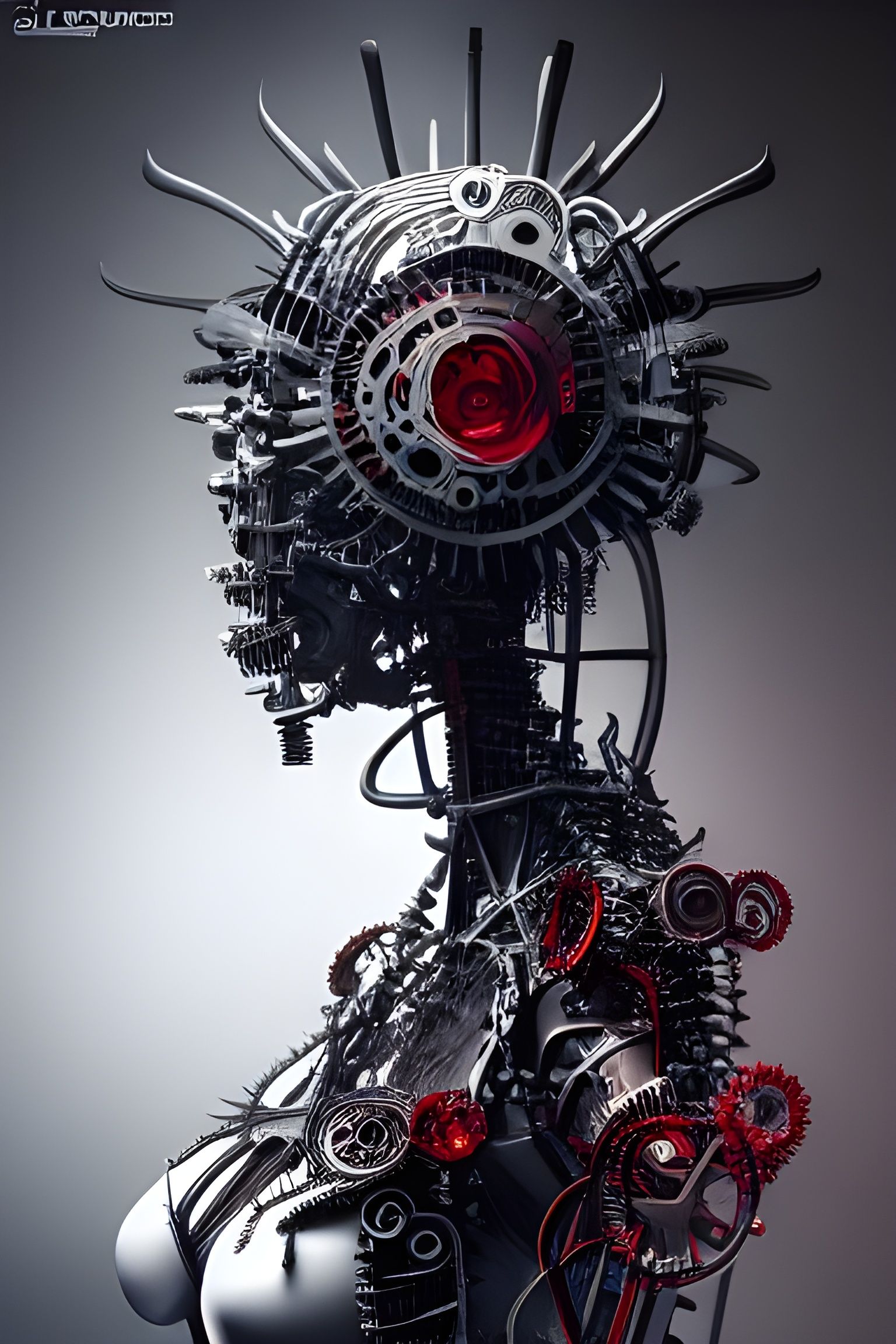 Biomechanical Oracle: Hyper-Detailed Digital Illustration