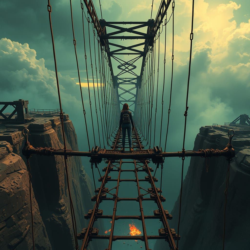 Perilous Bridge in Futuristic Industrial Style