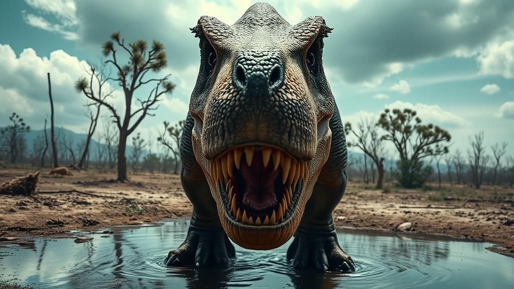 Menacing T-Rex Gaze: A Hyperrealistic Photograph