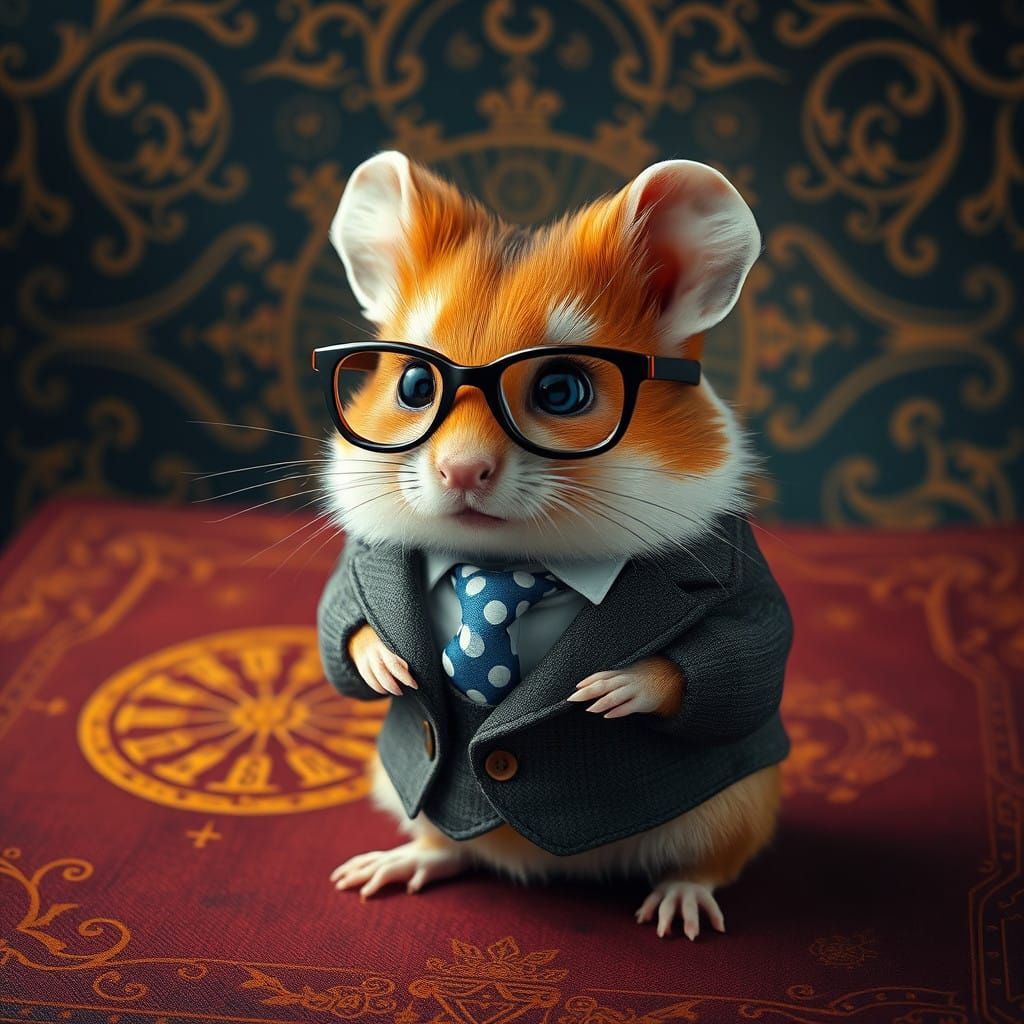 Enchanted Hamster in Whimsical Fantasy Attire