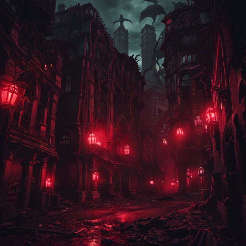 Lovecraftian Creatures Ruin Nouveau Architecture City