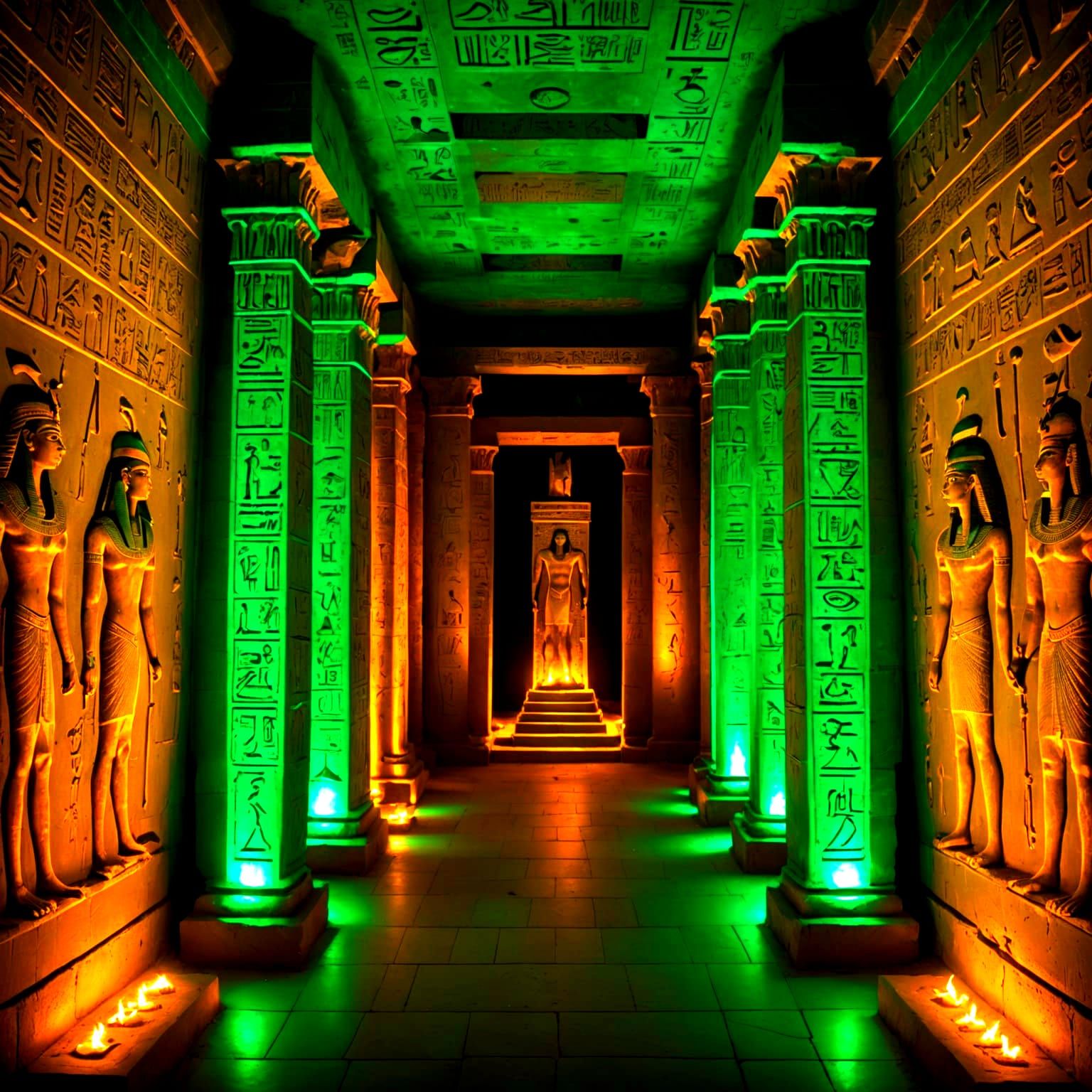 Ancient Egyptian Temple in Gilded Hues