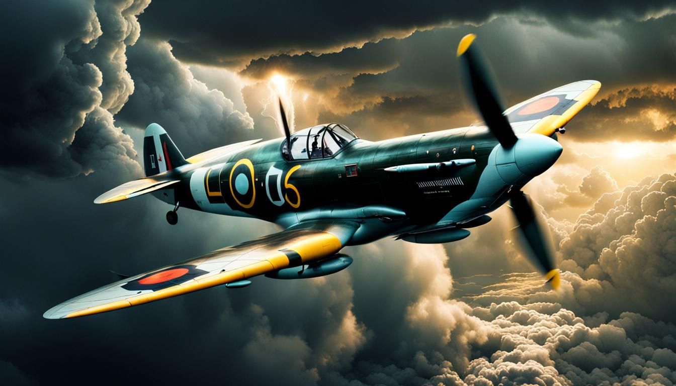 Spitfire in Stormy Skies: A Cinematic Digital Painting