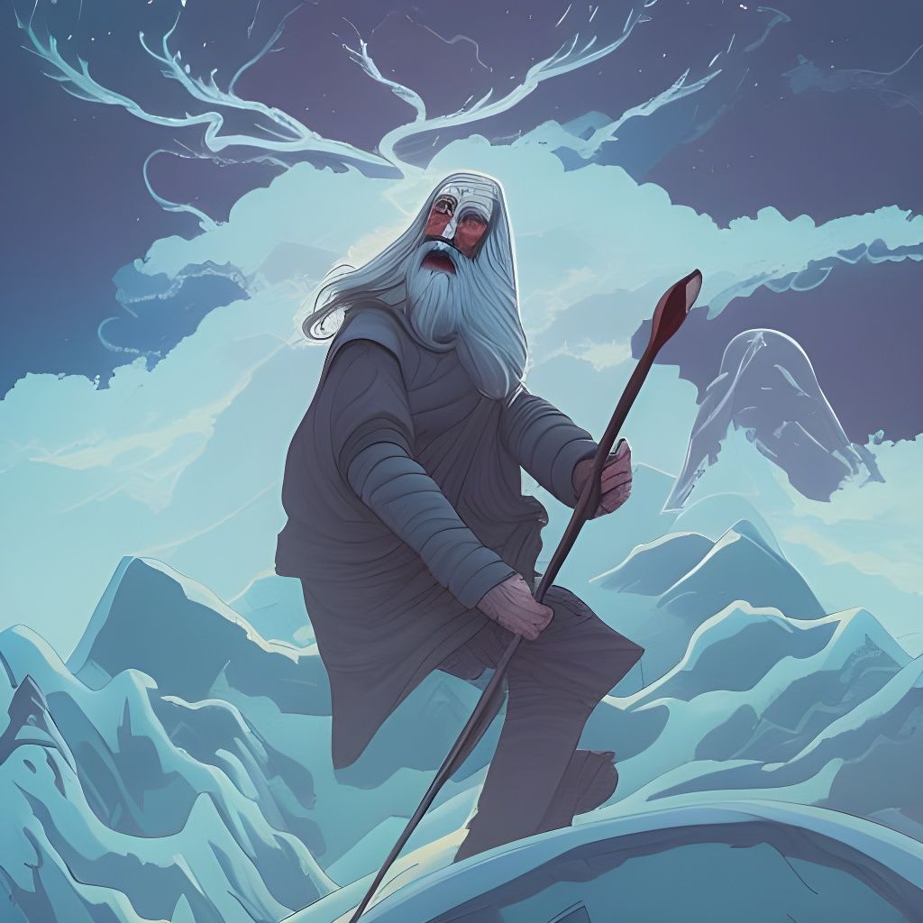 Astronaut Gandalf Rides Astral Wave in Space