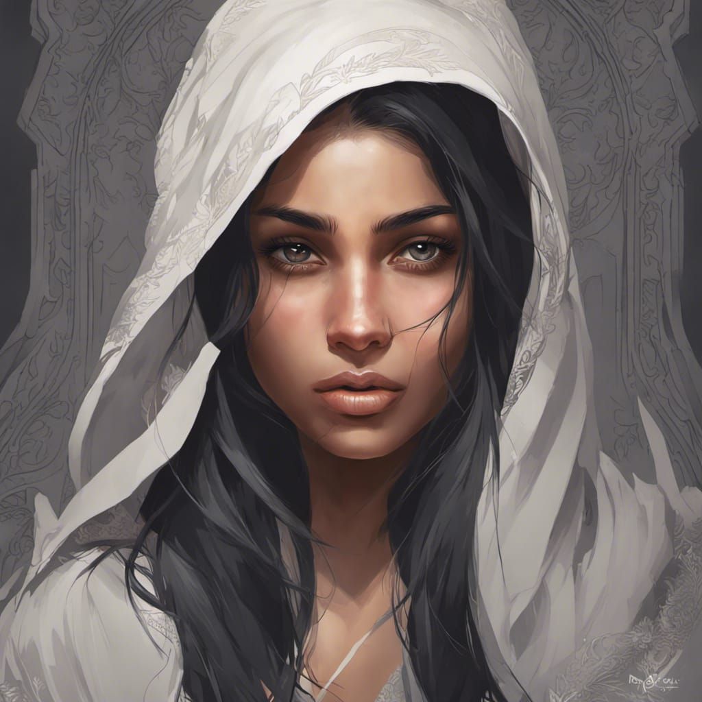 South Asian Girl Portrait in Hyperdetailed Style