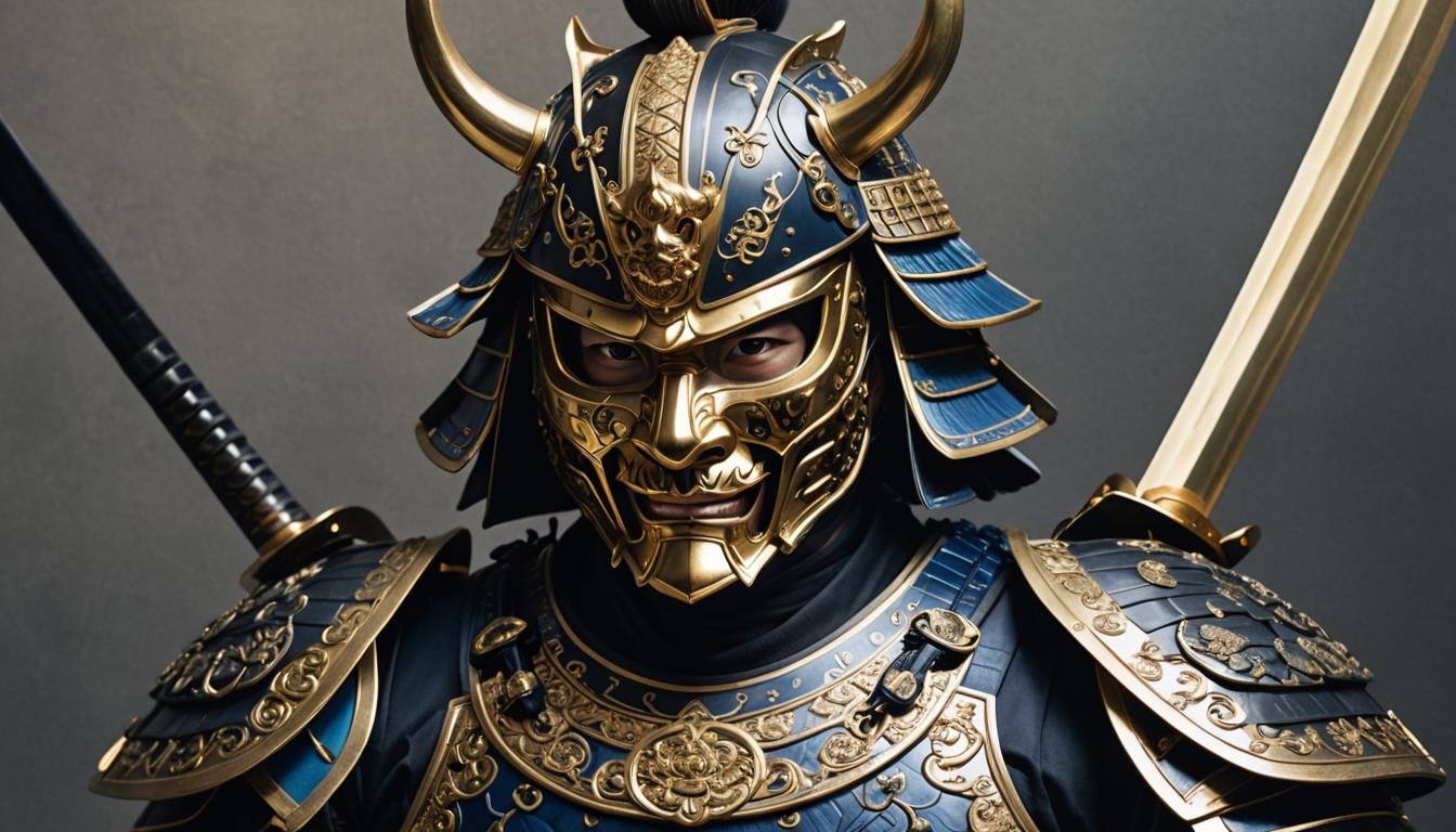 Samurai Warrior in Intricate Armor: Hyper Realistic Portrait