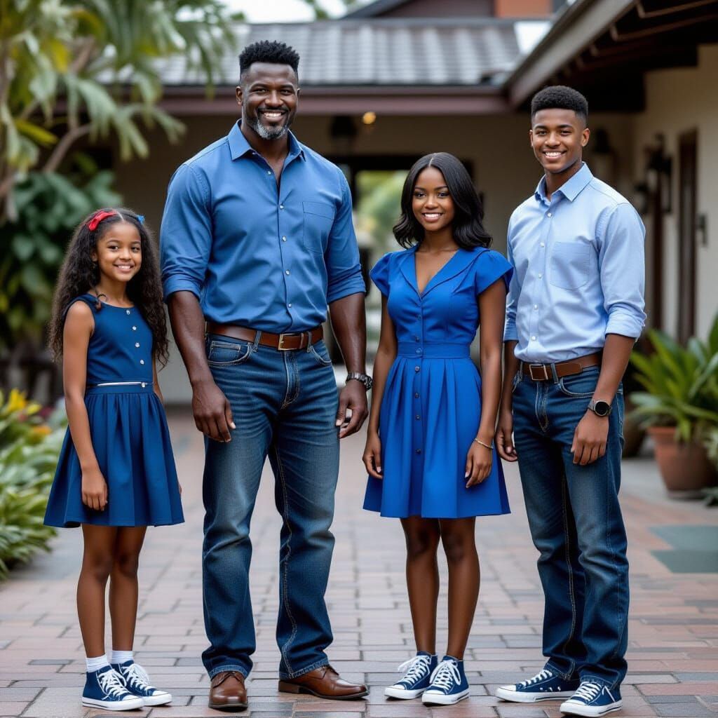 Diverse Family Posed for Cinematic Portrait