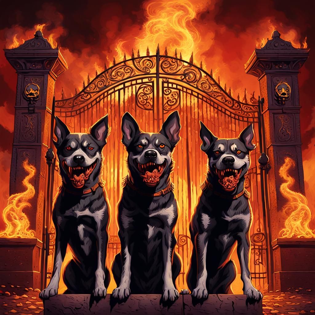 Three-Headed Dog Guarding Fiery Gates