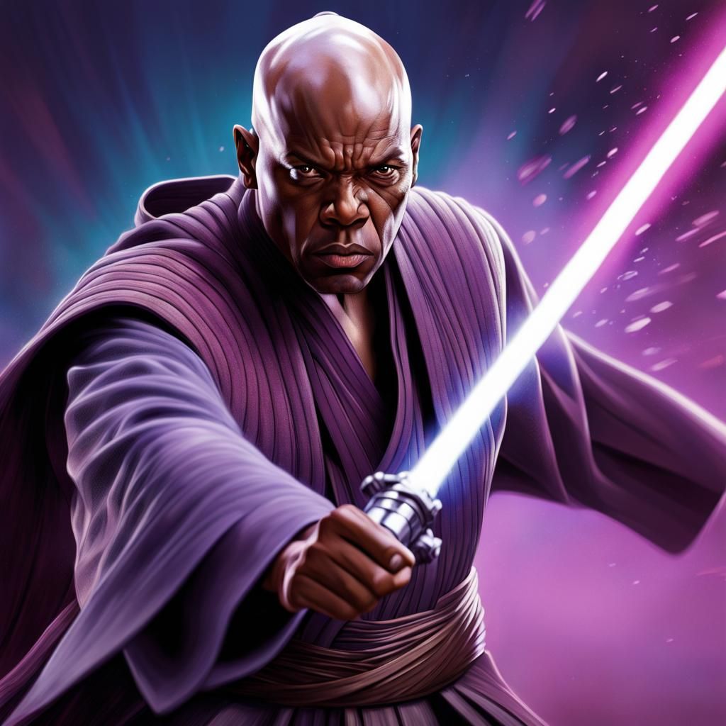 Lightsaber Duel in Hyperrealistic Splash Art Style