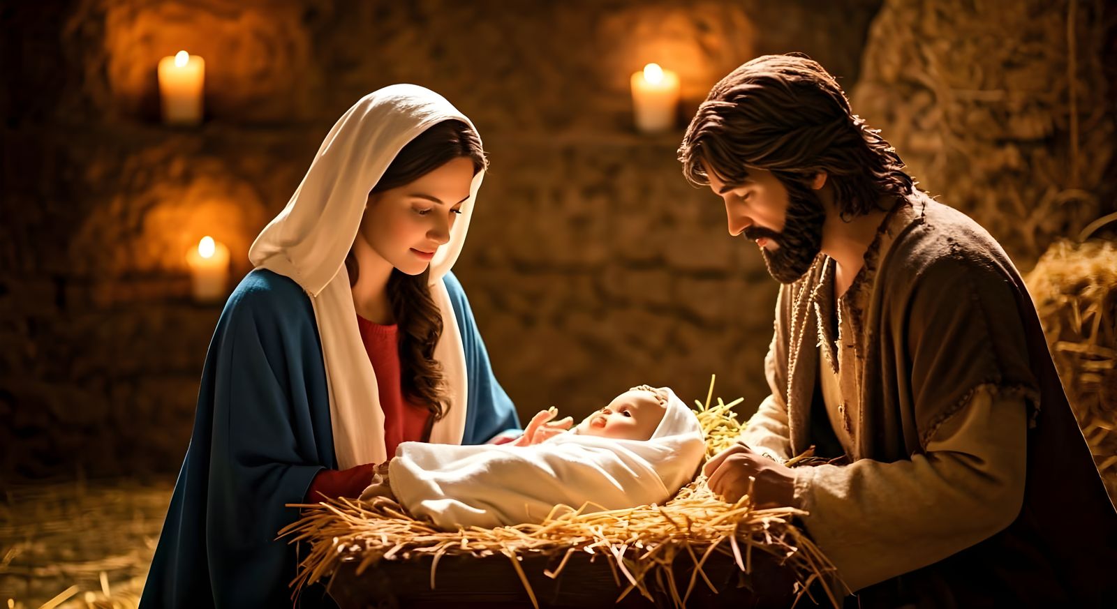 A Serene Nativity Scene in Cinematic Film Still
