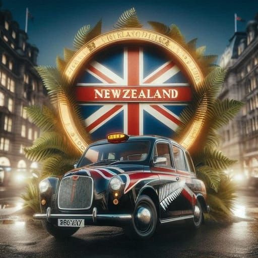 London Taxi in Vibrant Hyper-Realistic Digital Art