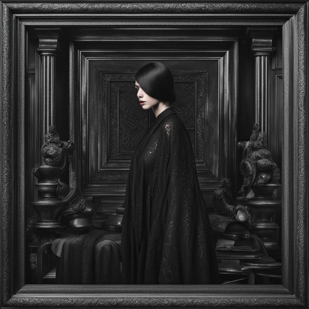 Striking Black and White Monochrome Abstract