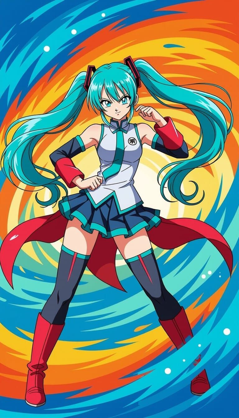 Hatsune Miku in DragonBall Z Style