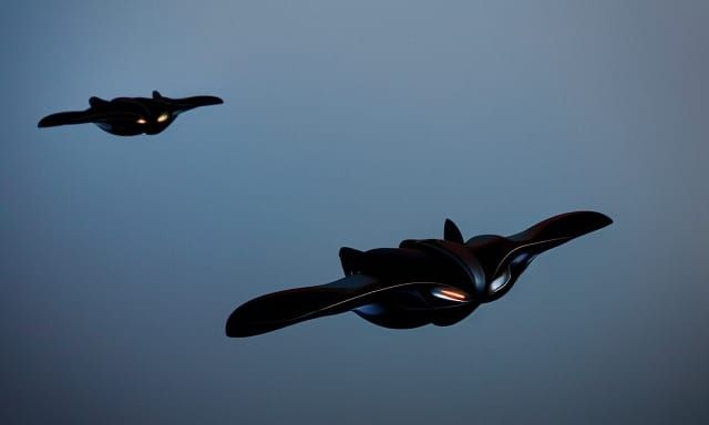 manta floating over