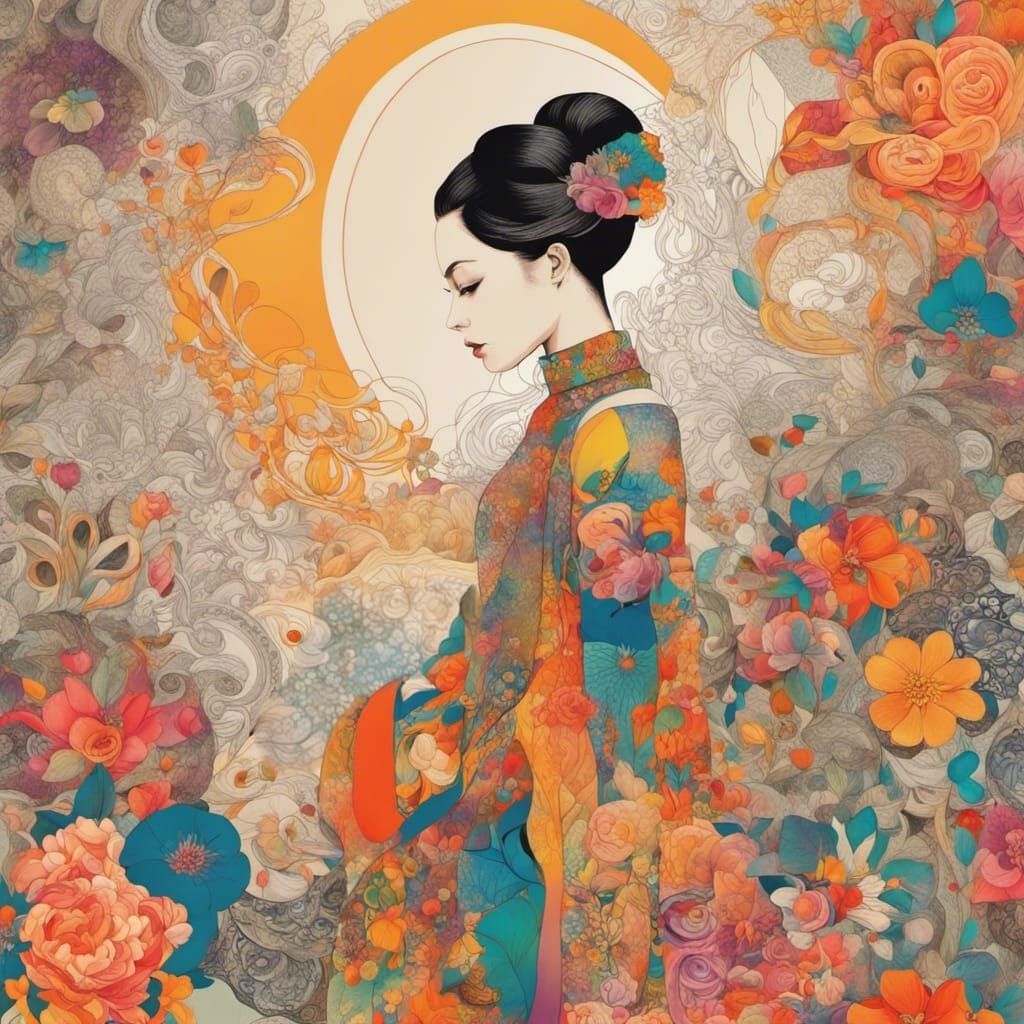 Zentangle Style Flowers with Organic Motifs