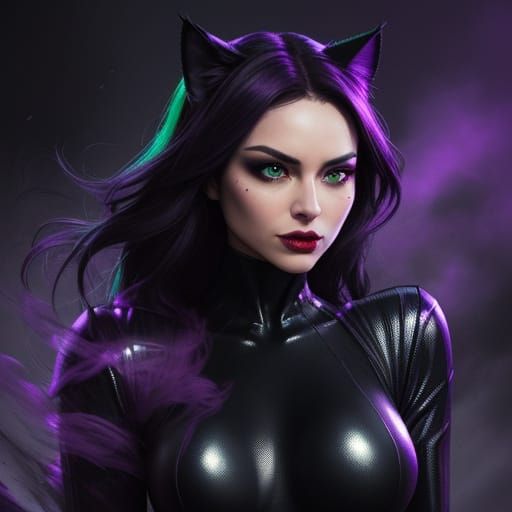 Hyperrealistic Catwoman Concept Art in Cinematic Style