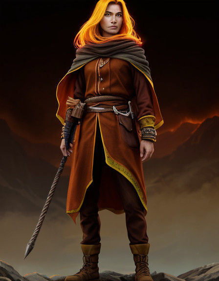 Fiery Halo Concept Art of Female Adventurer