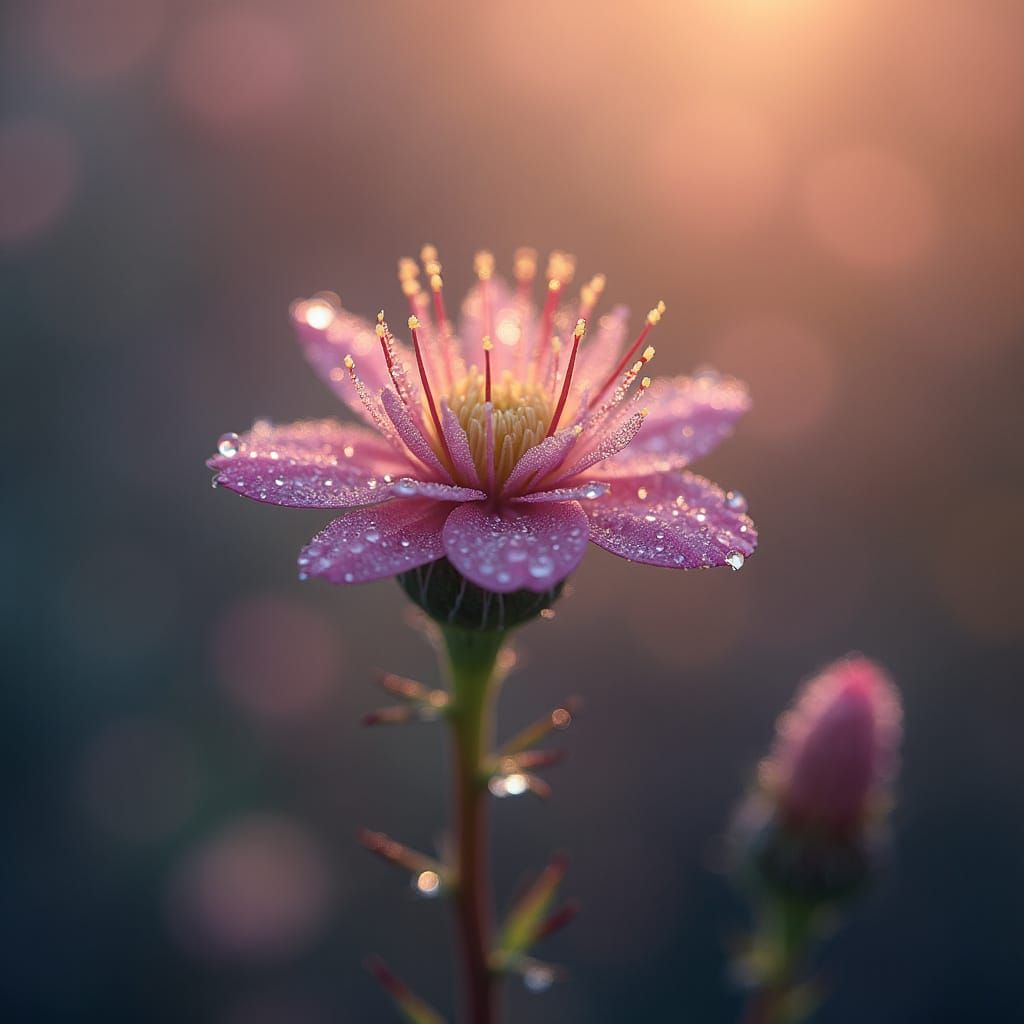 Hyper-Realistic Flower Macro Photography in Dreamy Bokeh