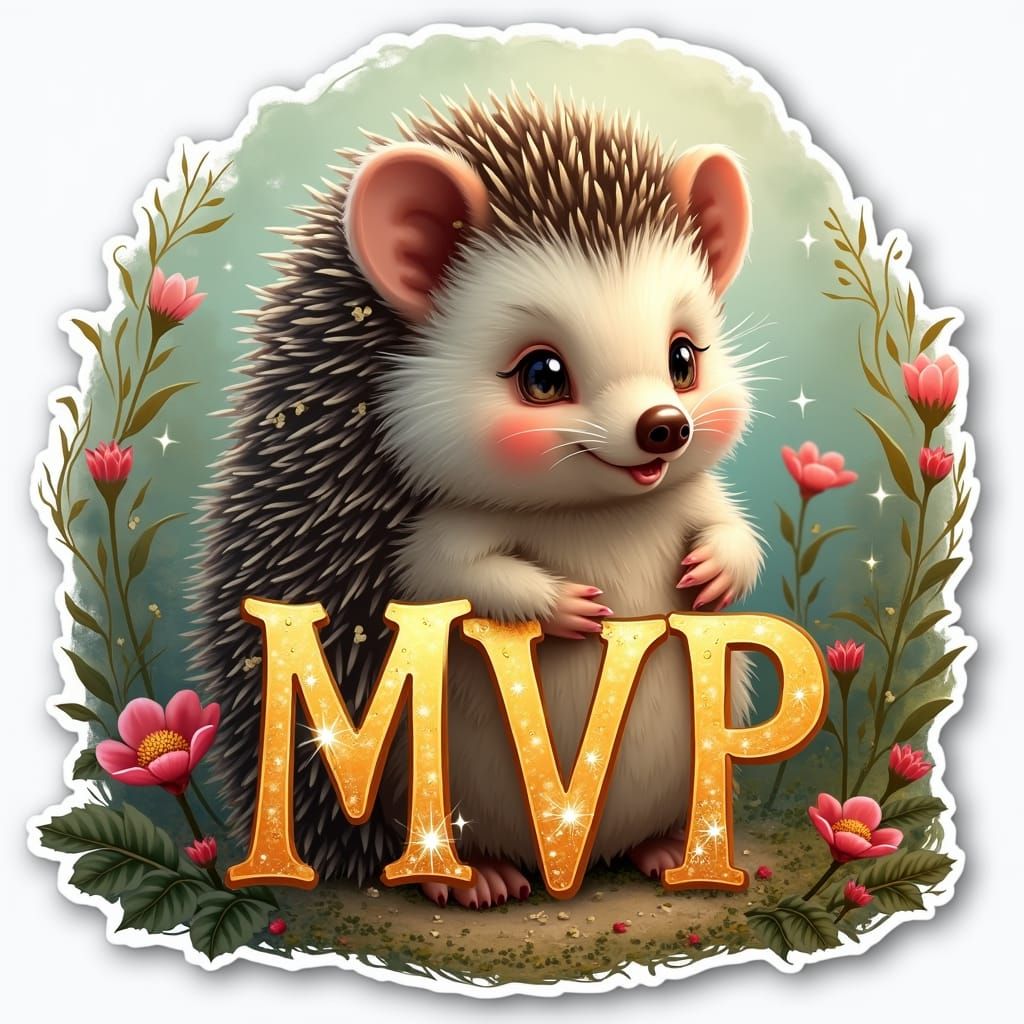 Enchanted Hedgehog in Whimsical Fantasy Landscape