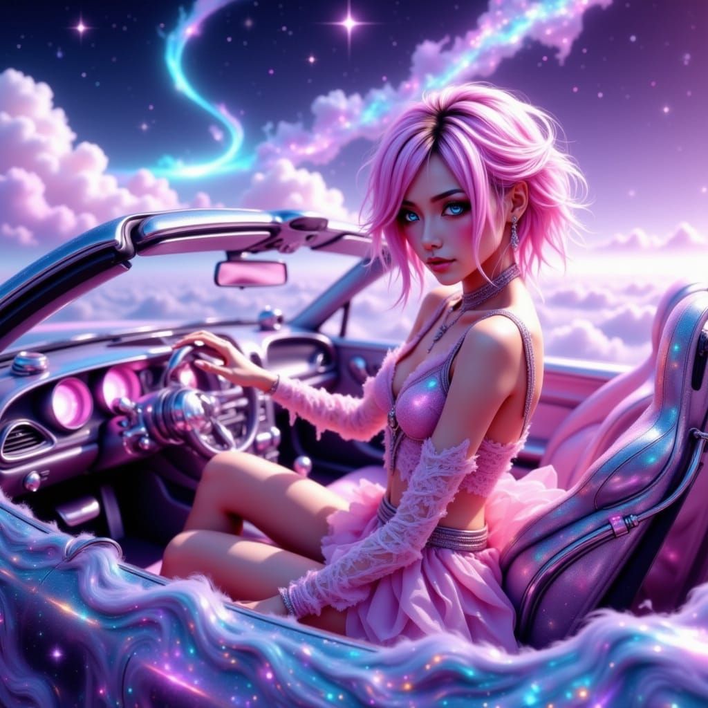 Egirl Goddess Cruises Cosmic Skies in Style