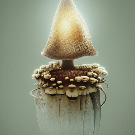Mushroom Emerges from Egg: Digital Matte Painting