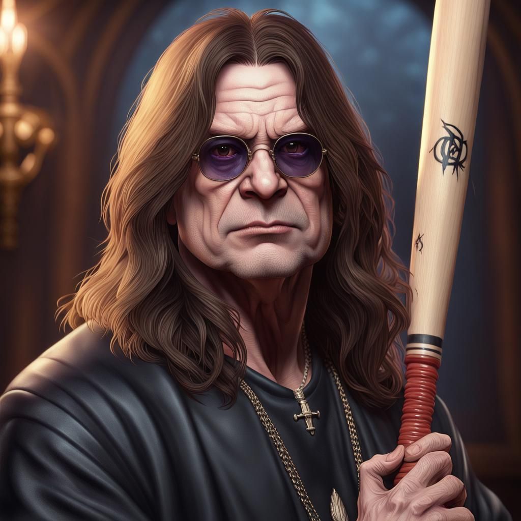 Ozzy Osbourne Portrait in Hyperrealistic Digital Art Style