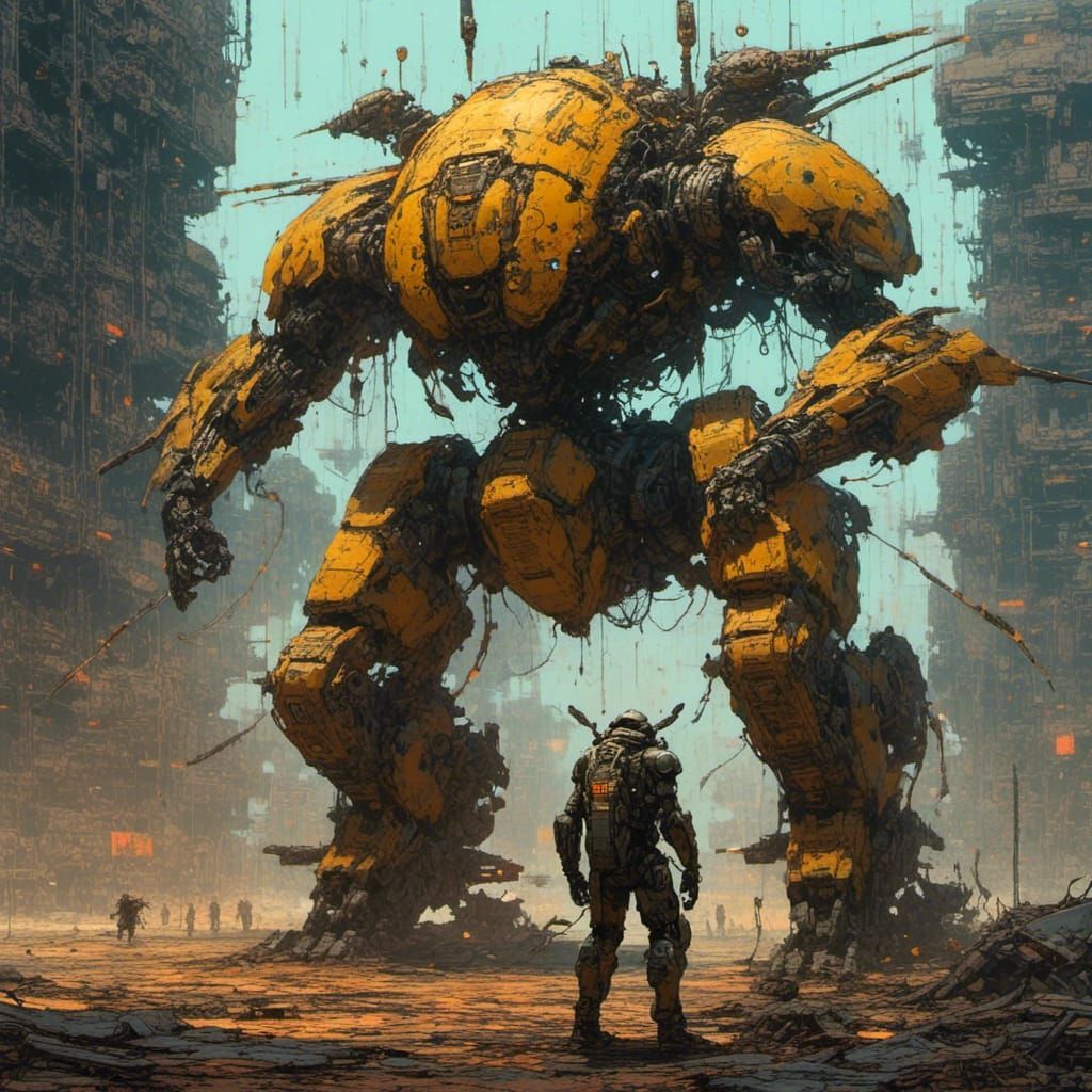 Beetle Knight Mecha on Magical Battlefield