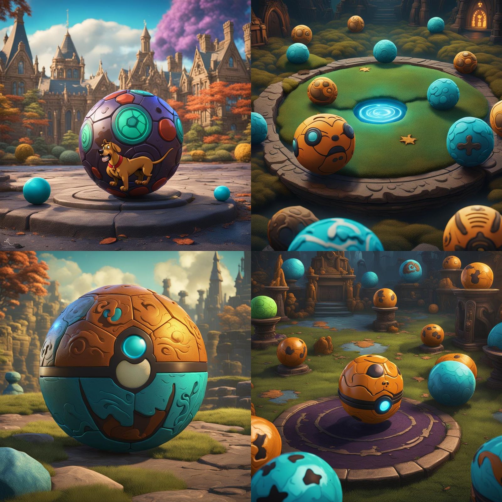 Scooby Doo Pokeball: Detailed Matte Painting