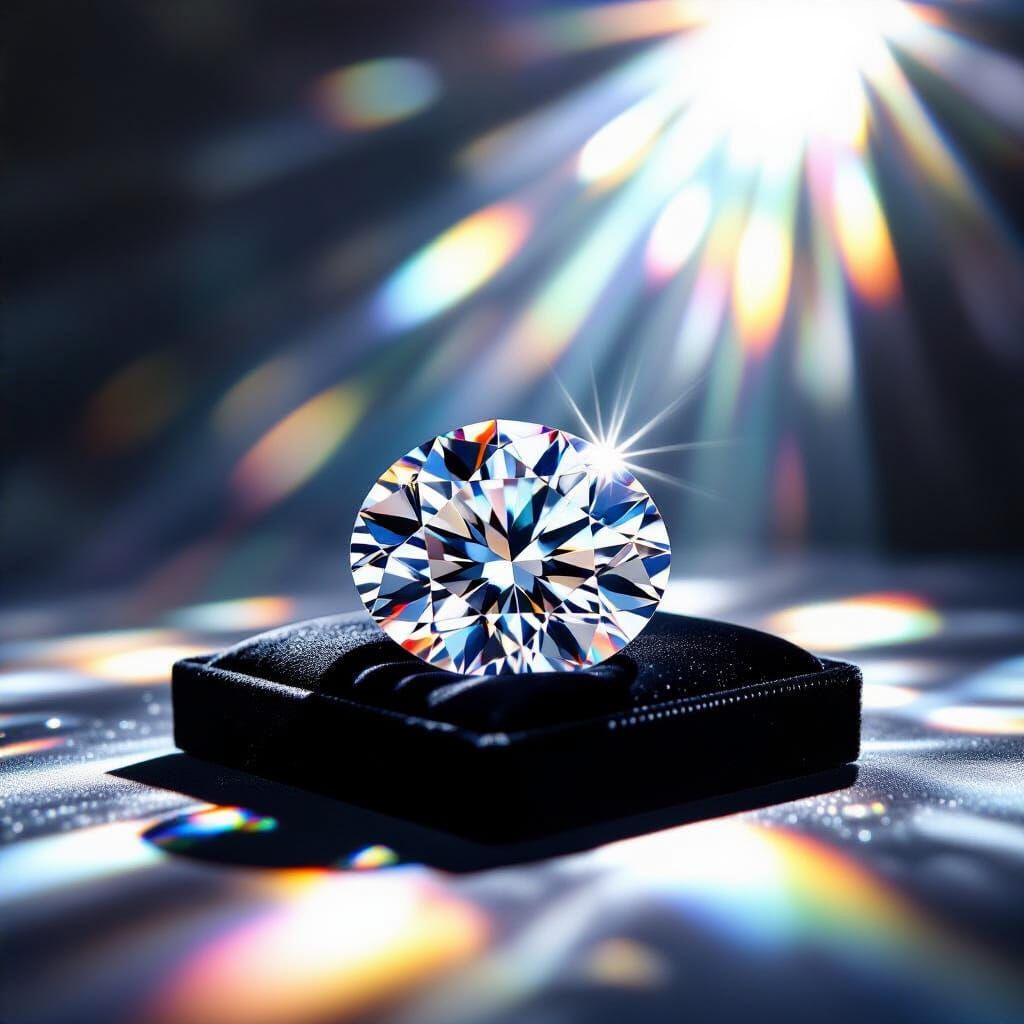 Dazzling 50-Carat Diamond on Black Velvet Cushion