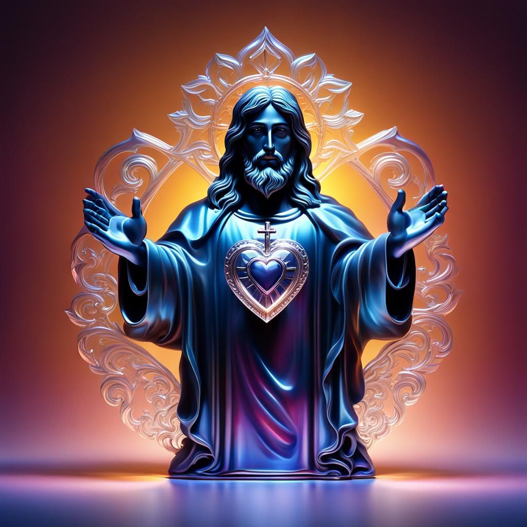 Sacred Heart of Jesus Christ in Digital Light