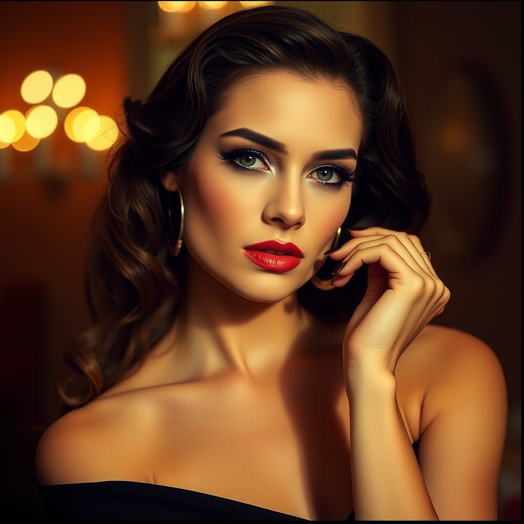 Elegant Woman in Cinematic Film Still