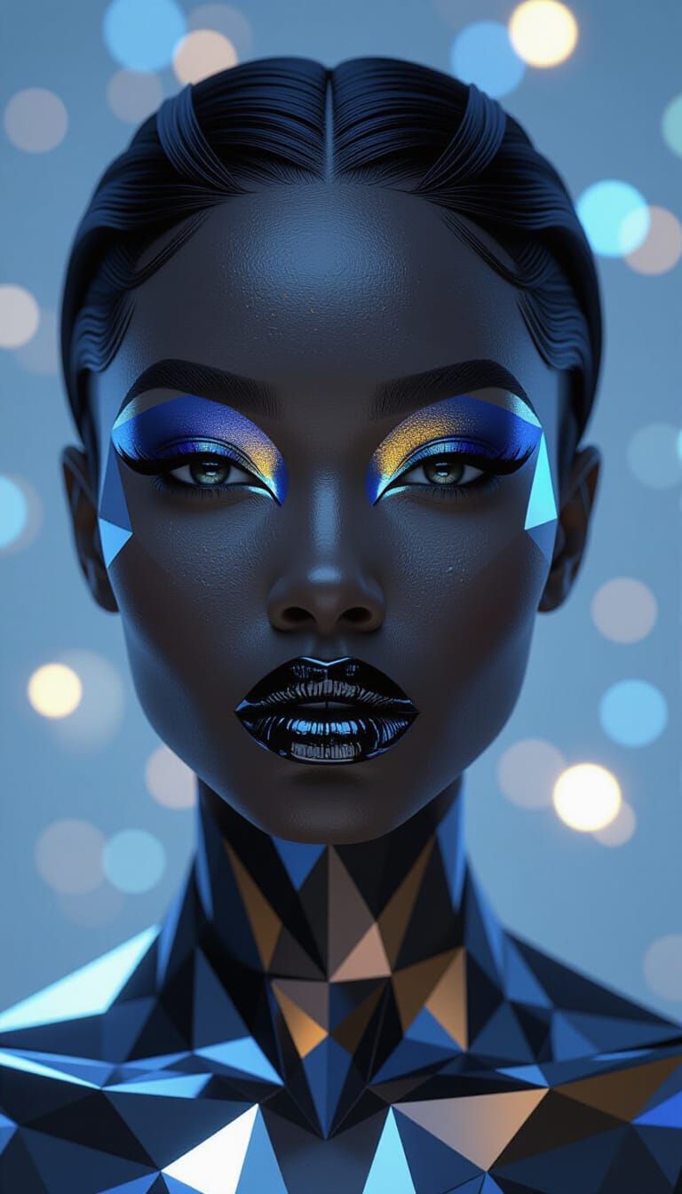 Geometric Portrait of a Woman in Futuristic Style