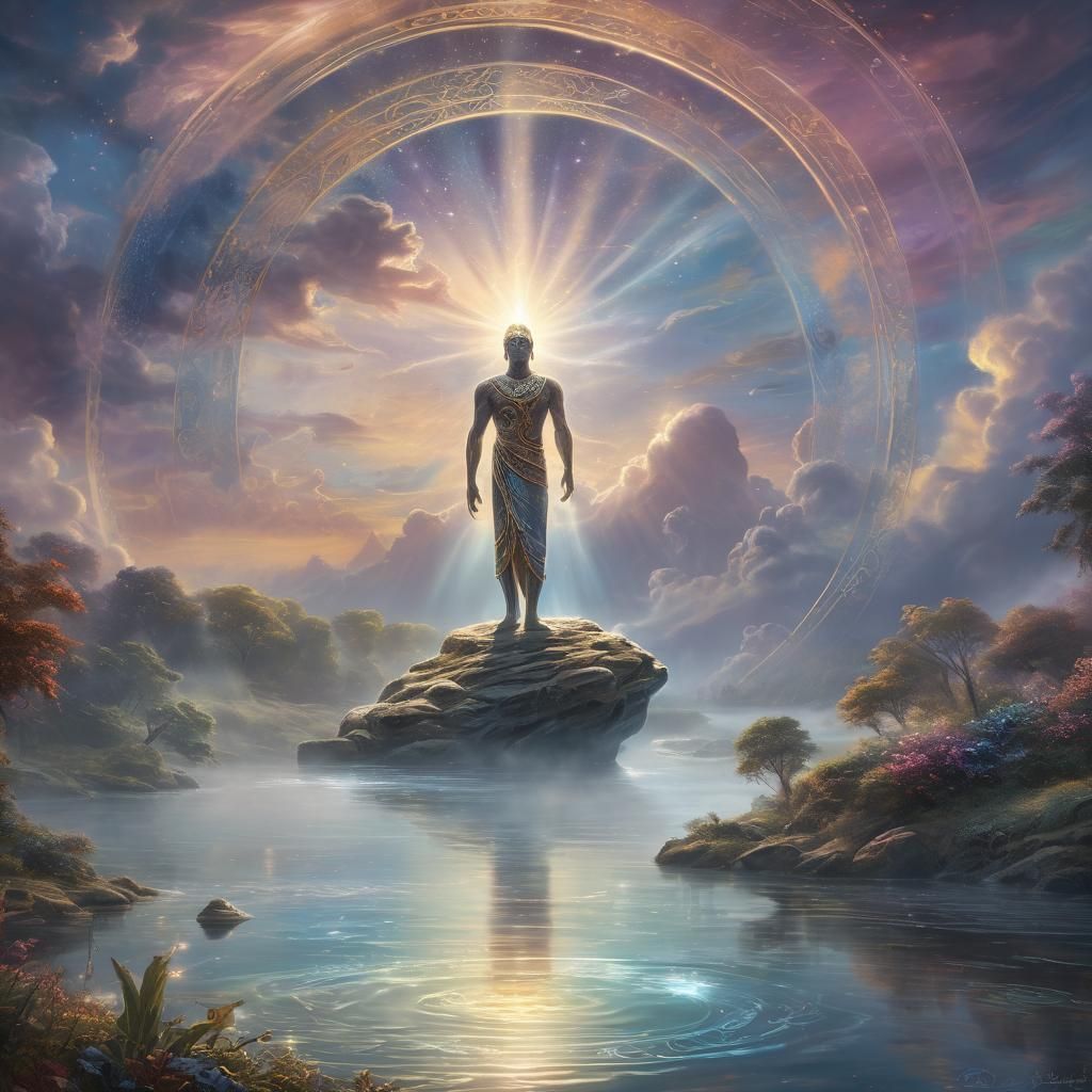 mort sur le nil 8k resolution holographic astral cosmic illu...