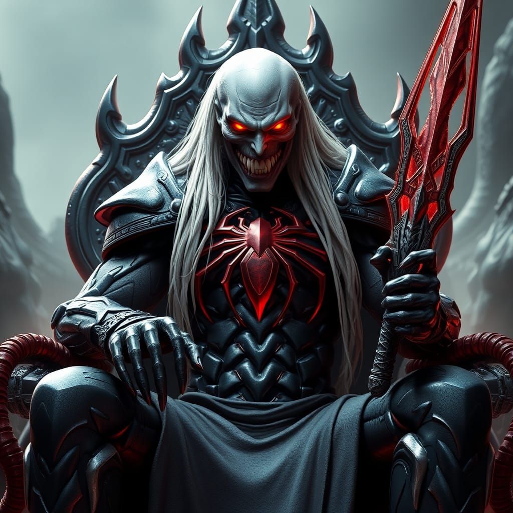 Knull, God of Symbiotes, on Klyntar Throne