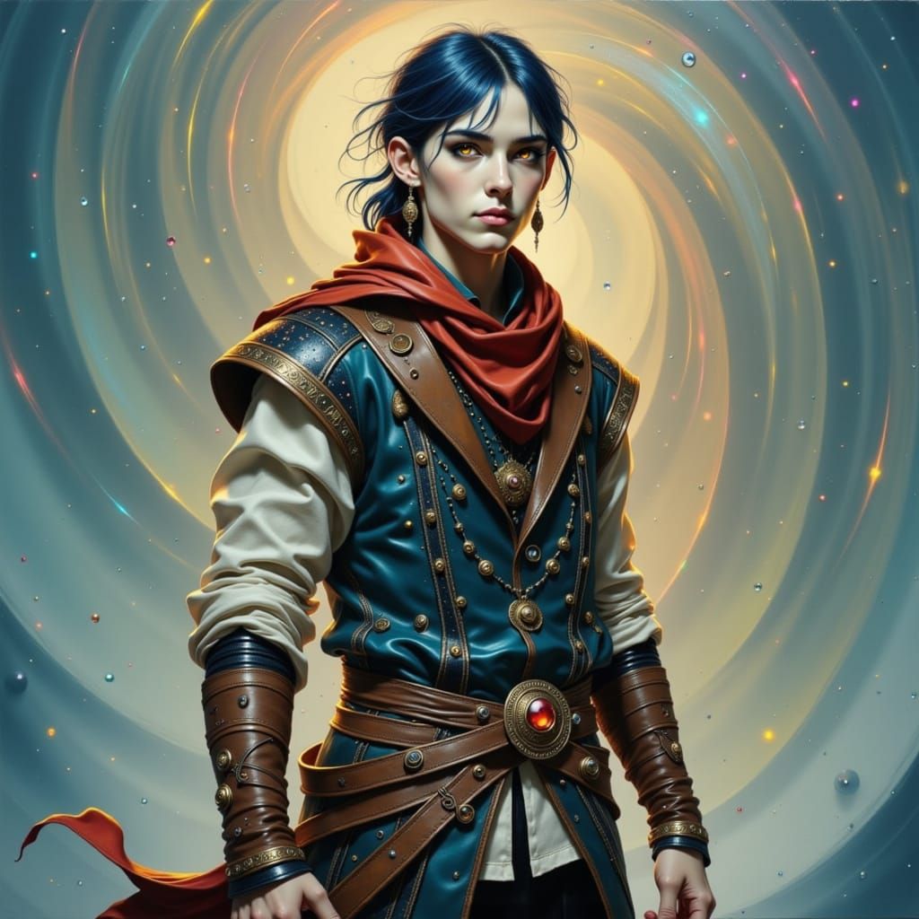 Iridescent Vortex Tunnel in Abstract Expressionism Style