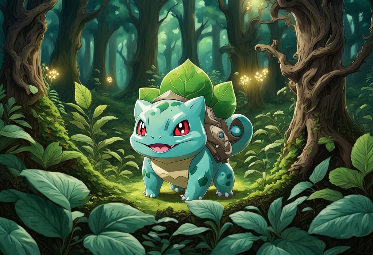 Nature-Keeper Bulbasaur in Fantastical Forest
