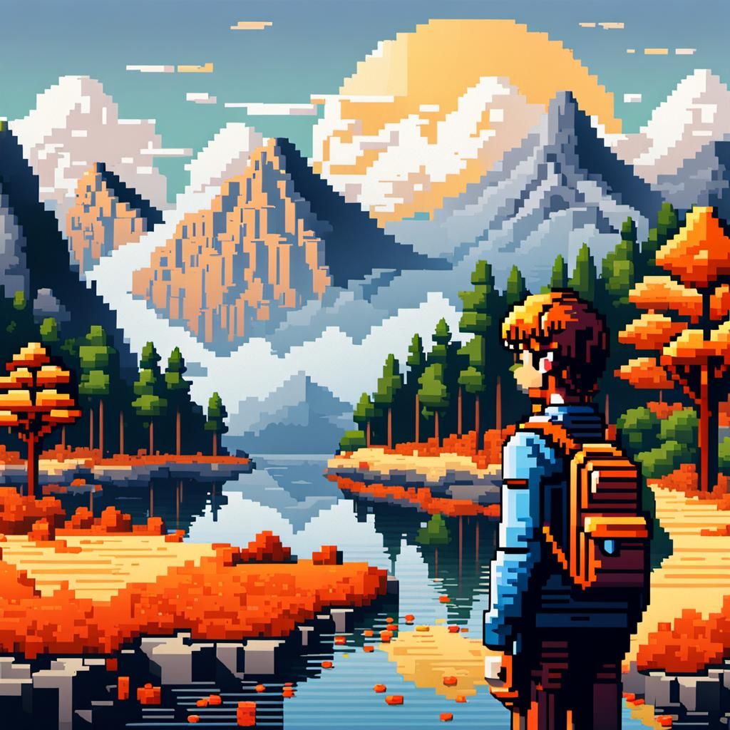 Classic Pixel Art Scene