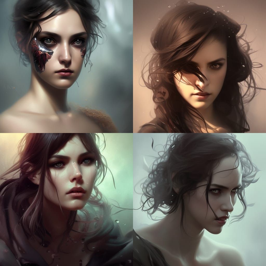 beautiful woman with eyes all black 2