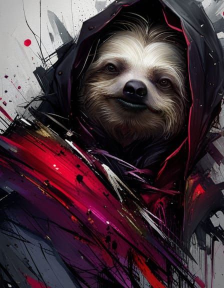 Intricate Undead Demon Sloth in Vibrant Fantasy Art