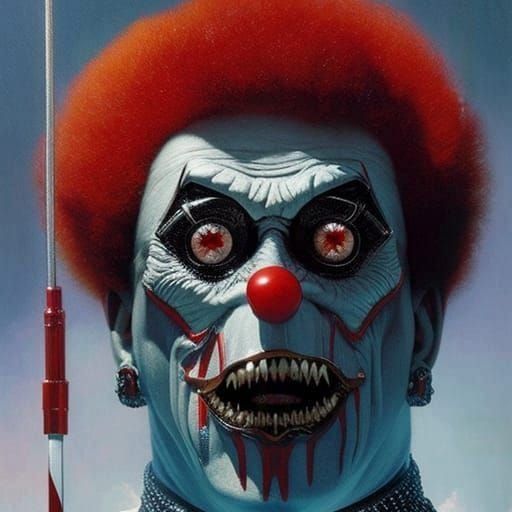 Sinister Killer Clown in Photorealistic Style