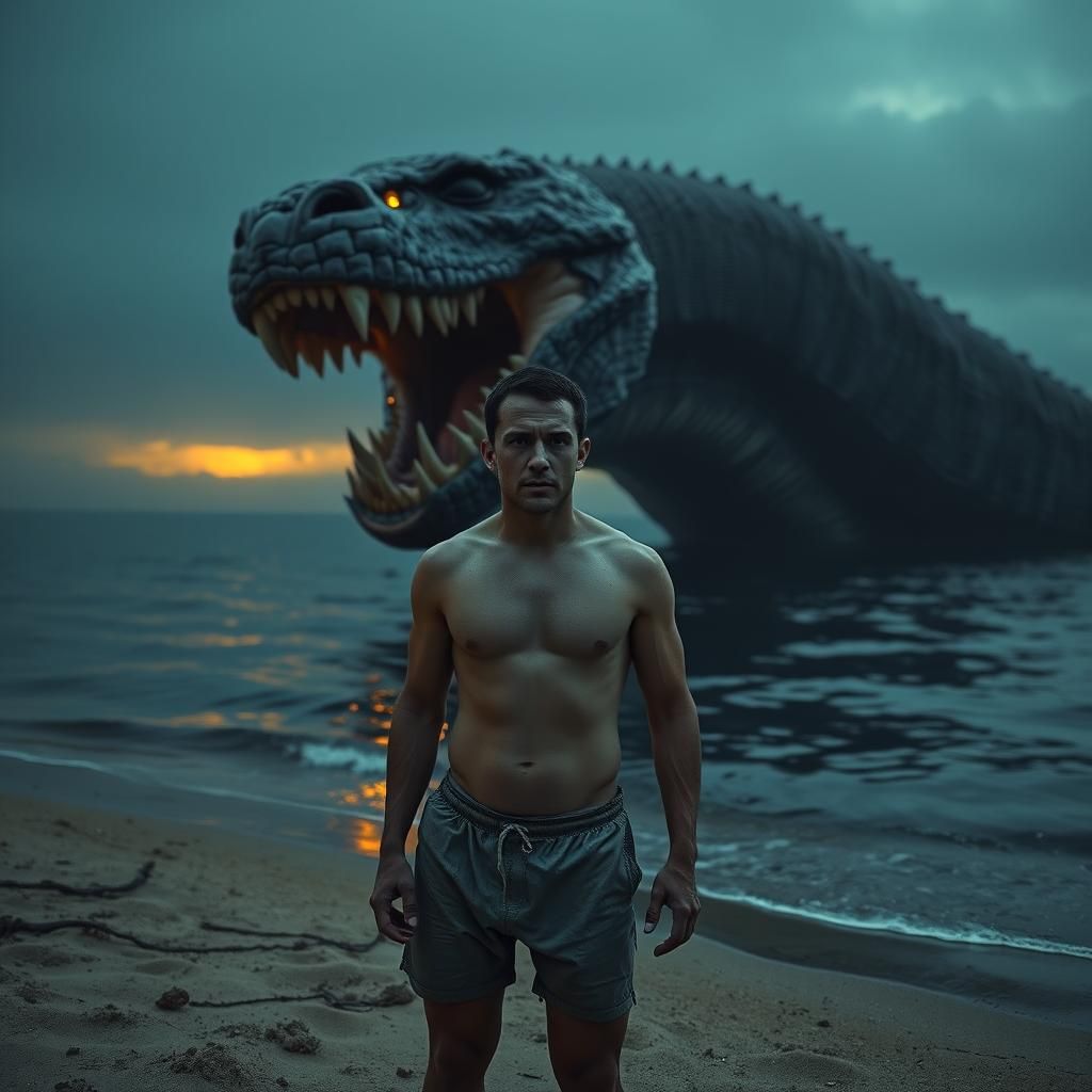 Terrifying Sea Serpent Emerges: Hyper-Realistic Horror Photo