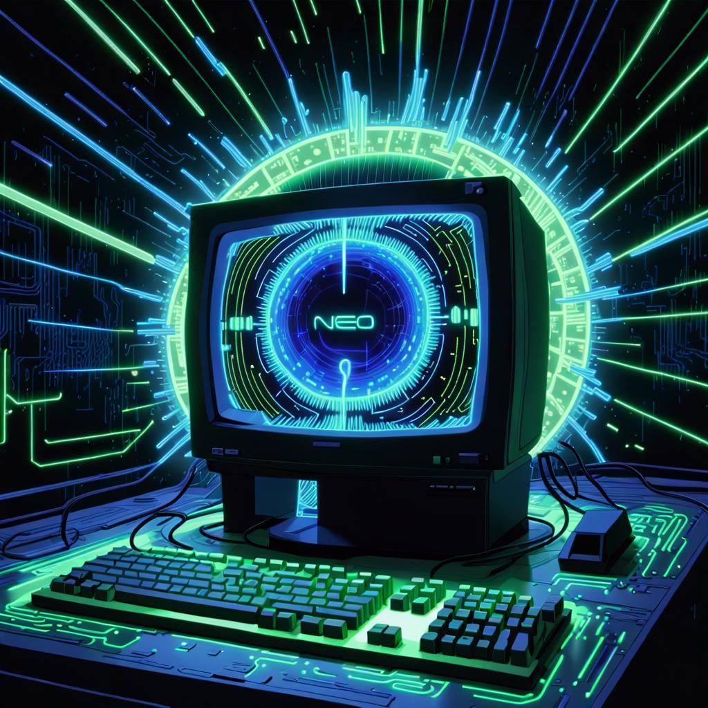 Cursed Computer in Neo-Modern Cel Animation