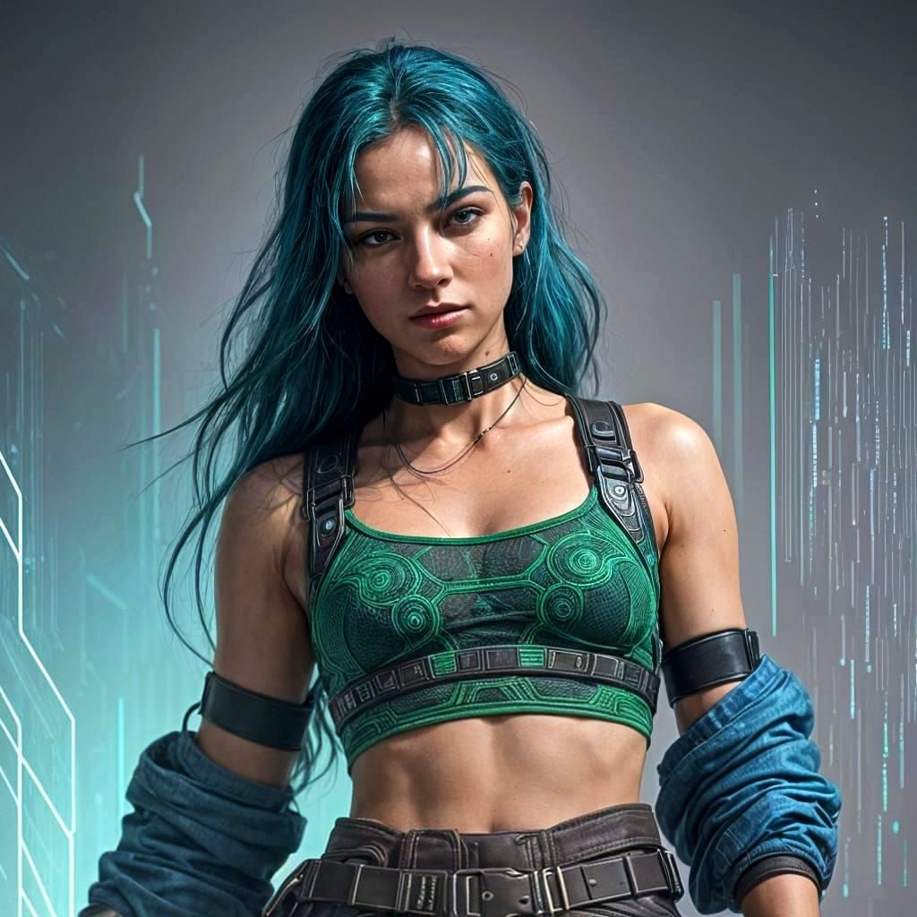 Cyberpunk Code Matrix in Vibrant Digital Hues