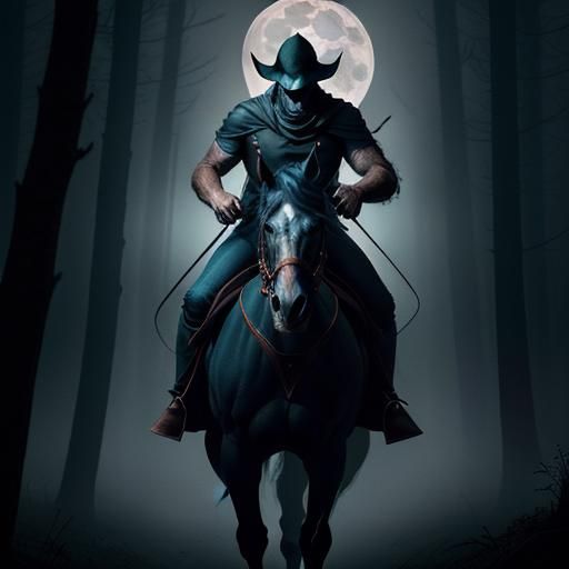 Super Luigi as Headless Horseman in Digital Art