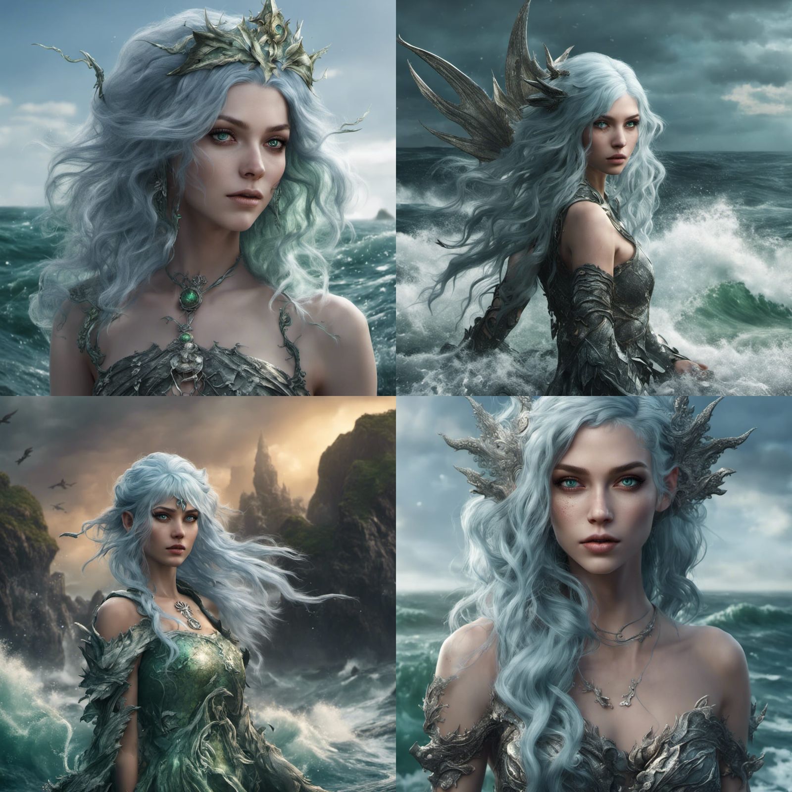 Fairy in Wild Sea: Detailed Digital Matte Painting